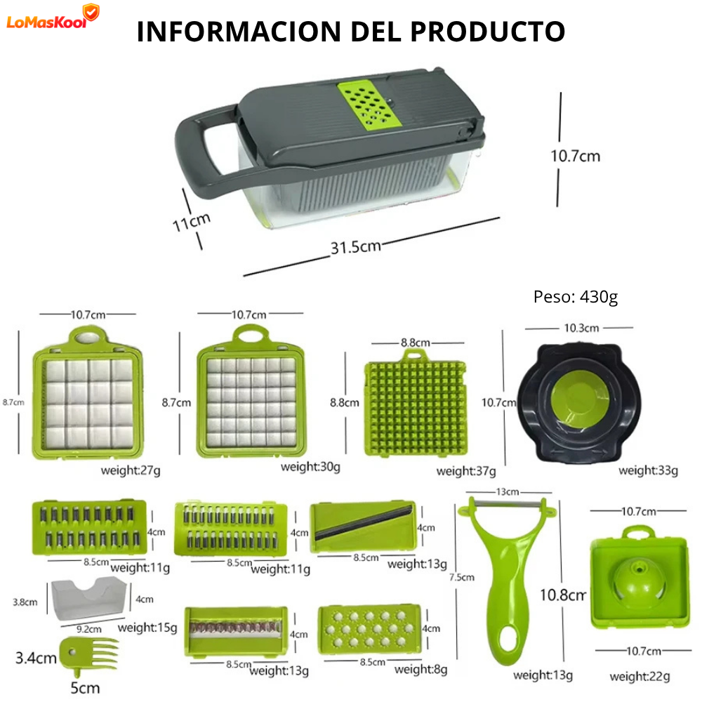 Picadora de verduras multifuncional 14 en 1